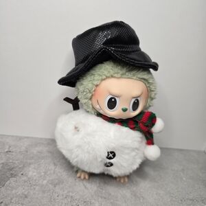 Labubu Snowman Outfit with Black Hat